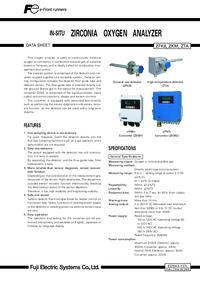 Thumbnail of document Data Sheet - ZFK8 Oxygen Detector